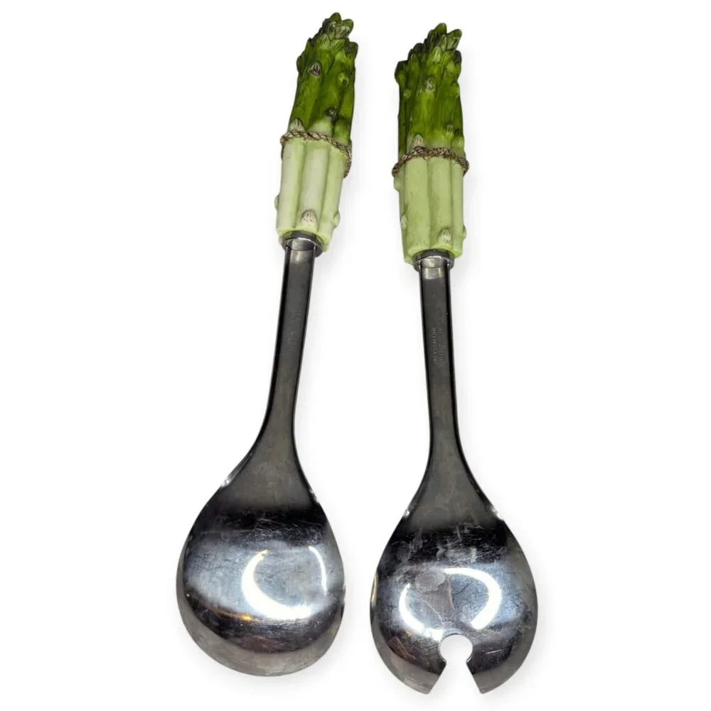 Falkelmann Rostfrei Inox 18/0 Asparagus Handle Salad Serving Spoon Set of 2